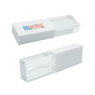 Clear White Acrylic USB Drive with LED Light - 4GB