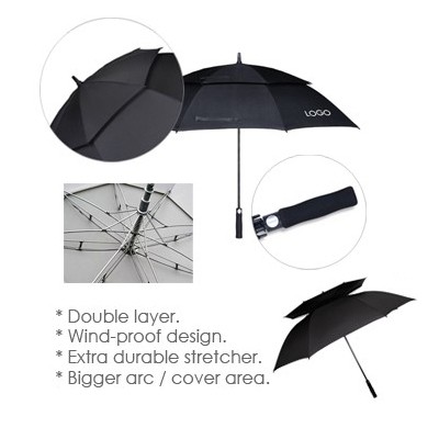 30'' Double Layer Silver Coated Wind-Proof Golf Umbrella 08