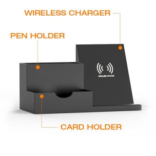 Wireless Charging Pen Holder With Mobile Stand - 15W Charger 09