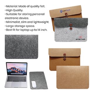 15.4" Duo Tone Felt Sleeve Pouch 08