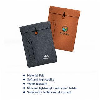 15.4" Felt Tablet Document Sleeve with Pen Holder 08