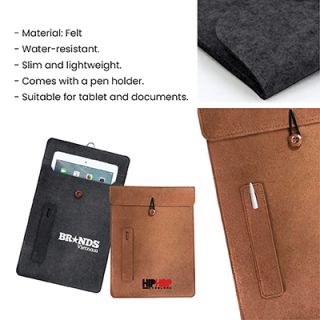 15.4" Felt Tablet Document Sleeve with Pen Holder 08