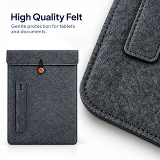 15.4" Felt Tablet Document Sleeve with Pen Holder 03