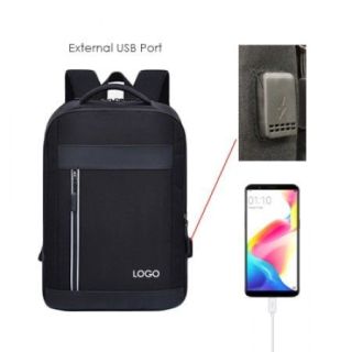15.6" Travel PU Laptop Backpack with USB Port