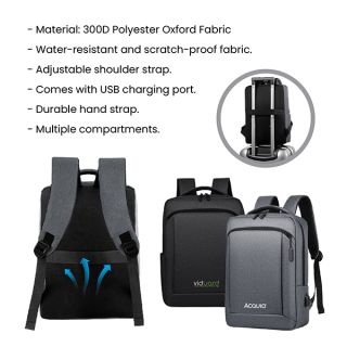15.6" WOLLY Laptop Backpack with External USB Port 09