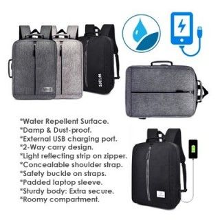 15.6" REFLECT 2 Way Laptop Backpack with External USB Port 08
