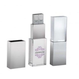 Premium 65mm Rectangular Crystal USB Flash Drive - 4GB