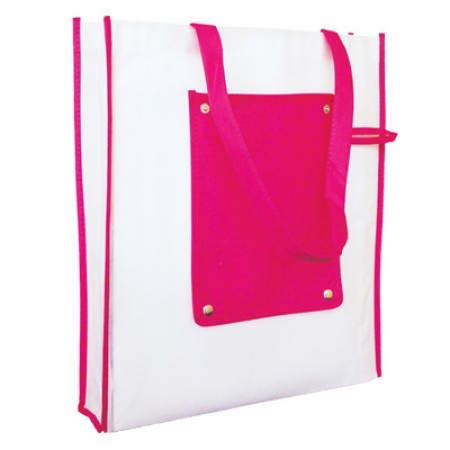 Foldable Non-Woven Bag with Button - 100gsm (370x420x75) 08