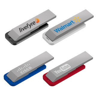 Clip LED Light Logo USB Flash Drive - 8GB