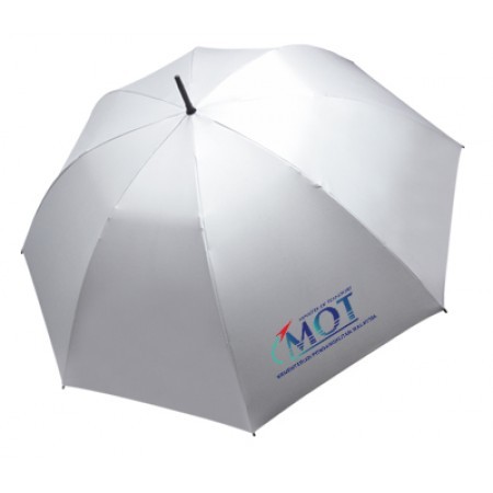 30" Black Metal Shaft Silver Coated Umbrella 04