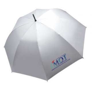 30" Black Metal Shaft Silver Coated Umbrella 03