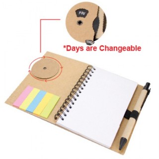 Natural Vogue Notebook With Post It Pad And Pen