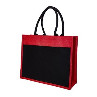 Black Front Jute Bag (350x430x150) 03