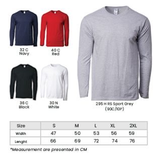 MT Gildan Asian Fit Premium Cotton 180gsm Long Sleeve T-Shirt 07