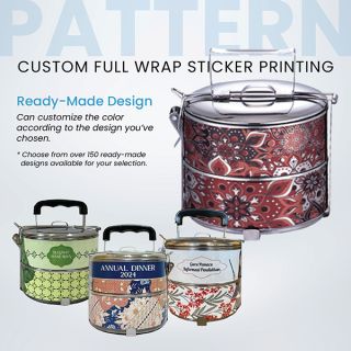 2 Tier Stainless Steel Tiffin Box Sticker Wrap - 10cm 03