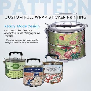 2 Tier Stainless Steel Tiffin Box Sticker Wrap - 12cm 03