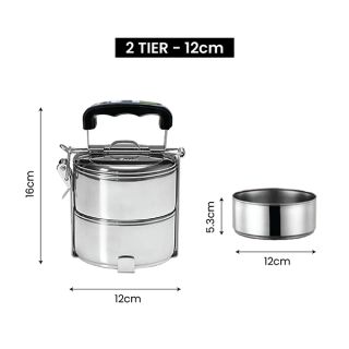 2 Tier Stainless Steel Tiffin Box Sticker Wrap - 12cm 07