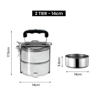 2 Tier Stainless Steel Tiffin Box Sticker Wrap - 14cm 07