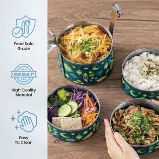 2 Tier Stainless Steel Tiffin Box Sticker Wrap - 14cm 06