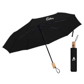 21'' Auto Open-Close 3 Fold Umbrella with Wooden Handle 05