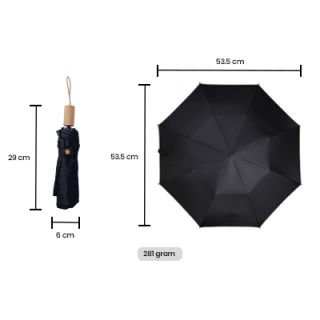 21'' 3 Fold Umbrella with Wooden Handle 12