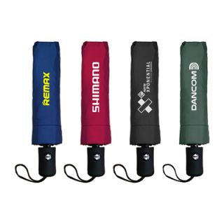21" Auto-Open Close 3 Fold Black Coated Umbrella