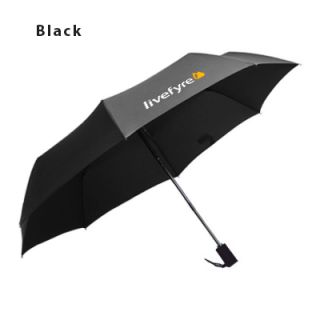 21" Auto-Open Close 3 Fold Black Coated Umbrella 04