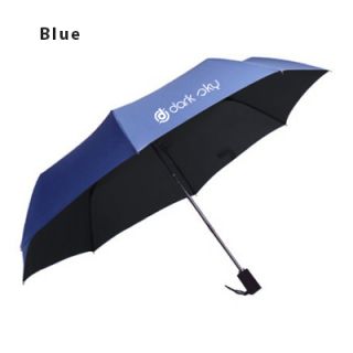 21" Auto-Open Close 3 Fold Black Coated Umbrella 05