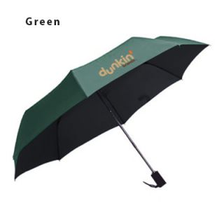 21" Auto-Open Close 3 Fold Black Coated Umbrella 06