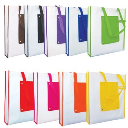 Foldable Non-Woven Bag with Button - 100gsm (370x420x75) 11