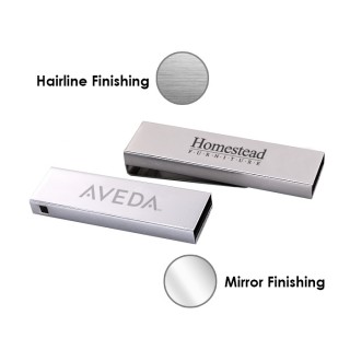 Custom Made Silver USB with Metal Clip - 8GB
