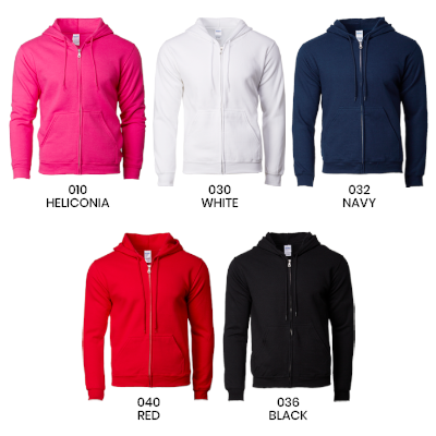 MT Gildan Asian Fit Adult Full Zip Hooded Sweatshirt 285gsm 05
