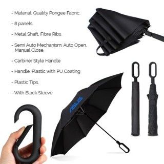 23" Auto-Open Fiberglass 2 Fold Umbrella 12