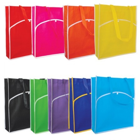 Vibrant Eco-Tote Bag with Pocket - 100gsm (340x390x100) 12