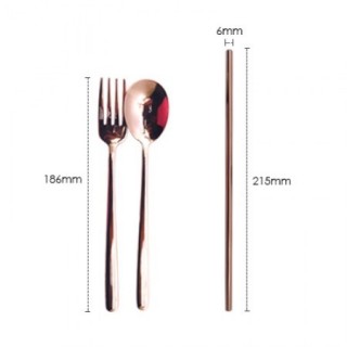 3-in-1 Rose Gold Cutlery and Straw Canvas Set 05