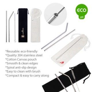 3-in-1 Stainless Steel Drinking Straw Canvas Set 04
