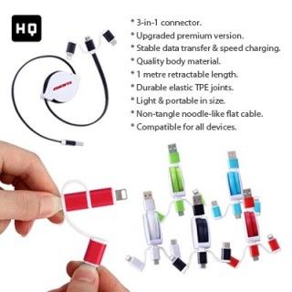 3-in-1 UNI Retractable USB Charging Cable 07