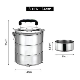 3 Tier Stainless Steel Tiffin Box Sticker Wrap - 14cm 07
