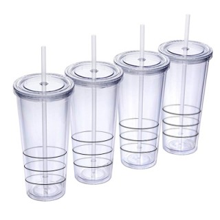 Acrylic Double Layer Tumbler with Straw - 650ml 06
