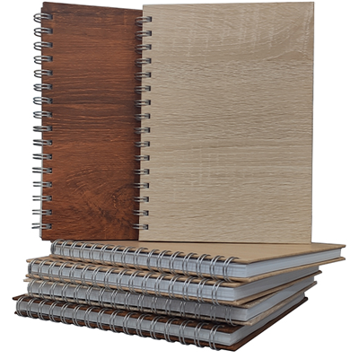 Woodgrain Wire-O Executive PU - A5 Size 09