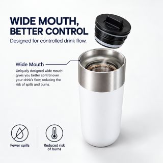 360° Drinking Stainless Steel Insulated Thermos - 480ml 04