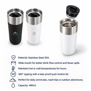 360° Drinking Stainless Steel Insulated Thermos - 480ml 08