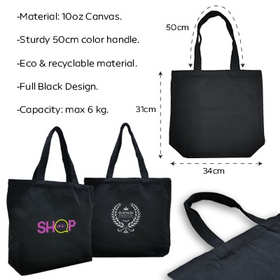 Black Promo Canvas Bag - 10oz (310x340x100) | Canvas Bag Supplier ...