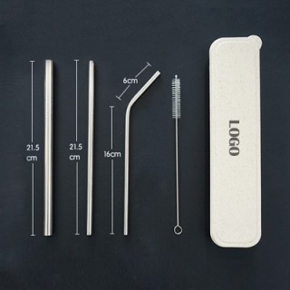 4-in-1 Silver Stainless Steel Drinking Straw Gifts Set 03