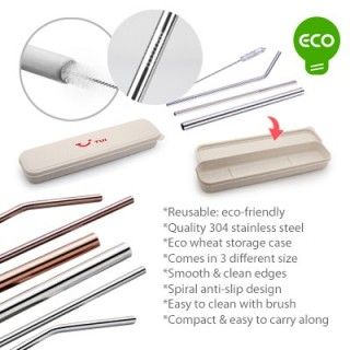 4-in-1 Silver Stainless Steel Drinking Straw Gifts Set 07