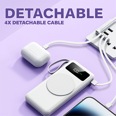 4-in-1 Detachable Fast Charging Powerbank with Wireless Charging - 10000mAh 09