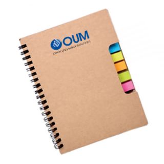Eco Recycled Notebook with Pen and Sticky Note