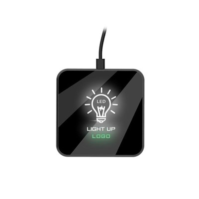 LED Light Up Logo - Mirror Surface 10W Fast Charging Wireless Charger II 10
