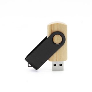 Metal Swivel Black Wooden USB Flash Drive - 8GB 04