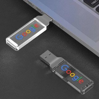 Premium LED Crystal USB Flash Drive - 8GB